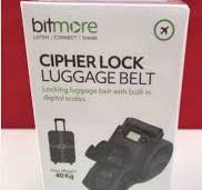 BITMORE CIPHER LOCK LUGGAGE BELTS WITH BUILT IN DIGITAL SCALES