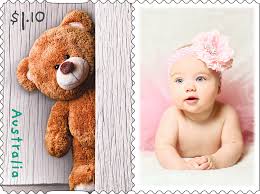 Each of the teddy bears are paired with a personalized card. Personalised Stamps Teddy Bear Personalised Stamps