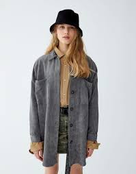 Gri Fitilli Kadife Ince Ceket Pull Bear Kadife Sevimli Kiyafetler Tarz Moda