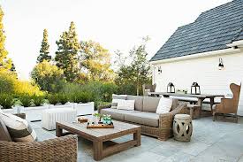 Choose from round, oval, square or rectangular. Wicker Sofas With Teak Weathered Coffee Table Transitional Deck Patio
