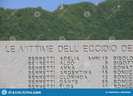 Procedendo sulla mulattiera che dal paese di sant'anna porta alla vetta del colle di cava …. Monumento Do Ossuary De Sant Anna Di Stazzema Massacre Nazista Do 12 De Agosto De 1944 Chapa Com A Lista De Vitimas Do Massacre Imagem Editorial Imagem De Second Sculpture 152093220
