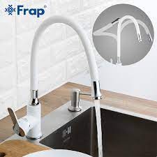 To watch the swanstone 25 inch x 18 inch super faucet compatibility: Frap Kitchen Faucet White Brass Kitchen Sink Faucet Mixer Tap Red Single Handle Flexible Cold And Hot Water Faucet Deck Mounted Kitchen Faucets Aliexpress