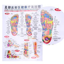 4pcs set human body meridian chart foot reflex zone health