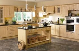Red Birch Shaker Kitchen Cabinets Thinking Gray Tile And Black Counters Will Look Good Beech Kitchen Cabinets Used Kitchen Cabinets Classic Kitchens