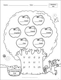 Diphthong Ow Ou Phonics Tree Printable Skills Sheets