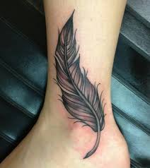 Black Ink Feather Tattoo On Ankle Feather Tattoo Ankle Feather Tattoos Tattoos