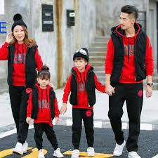3 Pc Sets Korean Sports Suits Family Matching Outfits Mother Daughter Clothes Winter Thick Jacket Matching Family Outfits Mommy Daughter Outfits Family Outfits