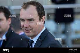 Trainer Aaron Purcell is seen after jockey Jordan Childs rode Guizot to  victory in race 4, Ian Miller handicap during the Caulfield Raceday at  Caulfield Racecourse in Melbourne, Saturday, May 11, 2019. (