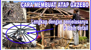 From i.ytimg.com pembuat saung bambu minimalis.mengerjakan pembuatan saung. Cara Buat Rangka Gazebo Bambu Cek Bahan Bangunan