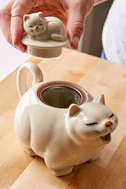 Big Cat Tea Pot Urban Outfitters Dame Aux Chats Boite A The Vaisselle