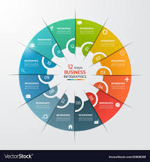 12 Options Pie Chart Circle Infographic Template