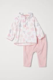 Fleece Jacket And Pants Light Pink Hearts Kids H M Us Baby Girl Jumpsuit Winter Baby Clothes Girls Clothes Shops