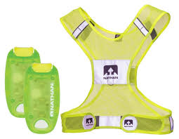 Amazon Com Nathan Streak Reflective Vest With 2 Led Strobe Lights Bike And Running Safety Pack Reflective Vest Running Accessories Reflective Running Gear
