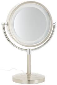Jerdon Hl745nc 8 5 Inch Halo Lighted Vanity Mirror With 5x Magnification Nickel And Chrome Finish Makeup Mirror With Lights Lighted Vanity Mirror Makeup Mirror