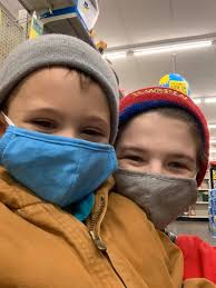 I took my little cousin to Dollar General today. We stopped outside to door  to put our masks. Honestly he is five so I wouldn't force him to wear it.  To my