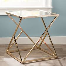 Ghita Glass Top Frame End Table End Tables Side Table Table