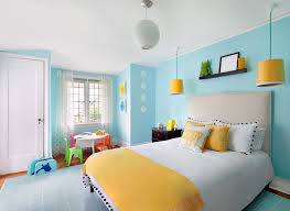 Blue Yellow Bedrooms Inspiring Teenage Girls Bedroom With Blue Walls And Yellow Bedding And Hanging Bedside Room Colors Tween Girl Bedroom Colorful Kids Room