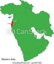 Israel's size compare with other countries and cities. Israel Map Location Of Israel On Western Asia Canstock