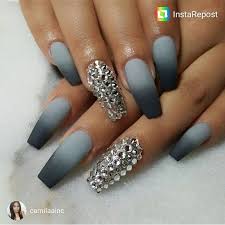 Black And Grey Ombre Coffin Nails Ombre Gray Ombre Nail Designs Coffin Nails Designs Ombre Nails