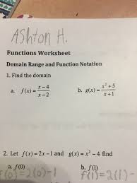 By naming a linear function f, you can also write the function. Solved Ashton H Functions Worksheet Domain Range And Fun Chegg Com