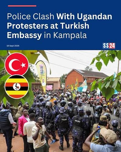 🔴 BREAKING: Police Clash With Ugandan Protesters at Turkish Embassy in  Kampala Heavy security has been deployed around the Turkish Embassy in  Kololo, Kampala, as supporters of the Patriotic League of Uganda (