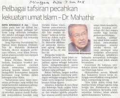 Mahathir merupakan negarawan yang disegani. Perkim Pelbagai Tafsiran Pecahkan Kekuatan Umat Islam Dr Mahathir