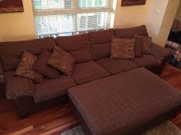 A good sectional sofa is stylish and comfortable. Extra Large Brown Check Fabric Sofa Leather Base Arms With Pouffe For Sale In Kells Meath From 94stefan