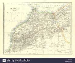 Marokko ist ein königreich im nordwesten afrikas. Marokko Atlas Gebirge Flusse Stadte Zeigen Marrakesch Johnston 1906 Karte Stockfotografie Alamy