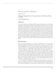 Pdf What Are The Major Transitions