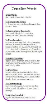 Transition Words Transition Words English Writing Teaching Writing
