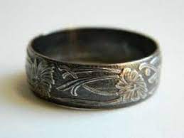 Art Nouveau Mens Wedding Ring Antique Sterling Art Nouveau Mens Wedding Band Ring Antique Wedding Bands Wedding Rings Vintage Rings For Men