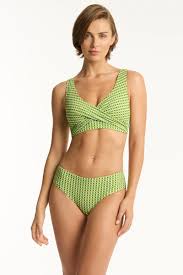 Sea Level Checkmate Cross Front Multifit Bra