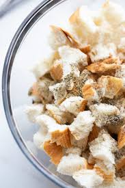 Making your own bread cubes for stuffing involves cutting up bread, placing it in the oven, baking for a while to dry out, completely cooling and then bagging you can use almost any type of bread when you are making bread cubes for stuffing! Classic Stuffing Recipe Girl