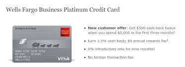 It's a pretty good offer, all around: Expired Wells Fargo Business Platinum Credit Card Review 500 Sign Up Bonus 1 5 Cash Back On All Purchases Doctor Of Credit