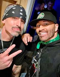 Backstage with my LFO brother Brad Fischetti before he went