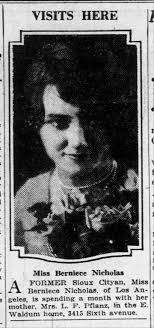 Bernice Harrison Nicholas Photo Sioux City IA Journal 1932-1-10 Sun Pg 11