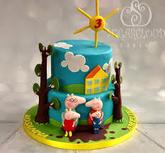 Usually ships within 8 days. Sugar Cloud Cakes Cake Designer Nantwich Crewe Cheshire Joint 3rd Birthday Peppa Pig Cake