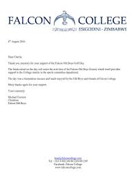 Thank you letter for annual dinner sponsorship. Thank You Letter Falcon Old Boys Golf Day Sponsorship Fawcett Security Zimbabwe