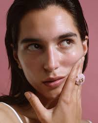 Daisy Flower Ring Big Pink Opal Pink Tourmaline