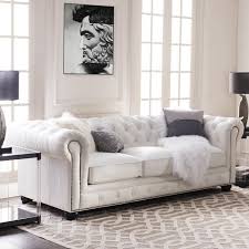 Brinson Leather Chesterfield Sofa Reviews Joss Main In 2020 White Sofa Living Room White Leather Sofas Leather Chesterfield Sofa