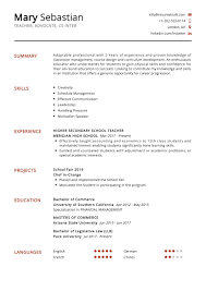 Secondary School Teacher Resume Sample Resumekraft