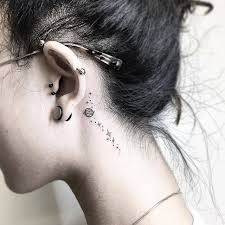 Galaxy Behind The Right Ear Behind Ear Tattoos Ear Tattoo Tattoos