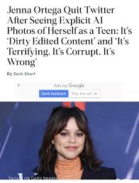 Jenna Ortega Quit Twitter After Seeing Explicit AI Photos of ...
