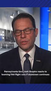 Gov. Josh Shapiro reacted to the announcement that the FAA could cut  flights at 40 airports if the shutdown continues.