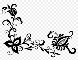 Free Download Corner Design Flower Png Black Free Transparent Png Clipart Images Download Black and white tulip clipart.