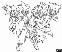 Ausmalbilder Vier Zeichen Von Beyblade Zum Ausdrucken
