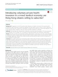 Pdf Introducing Voluntary Private Health Insurance In A Mixed Medical Economy Are Hong Kong Citizens Willing To Subscribe