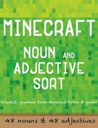 Noun And Adjective Sort For Minecraft Nouns And Verbs Nouns And Adjectives Nouns