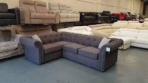 Get set for dfs corner sofa at argos. Ex Display Dfs Ashby Grey Fabric Corner Sofa Ebay