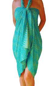 Plus Size Clothing Womens Sarong Wrap Skirt Or Dress Aqua Green Creamy White Sea Anemone Beach Sarong Pareo Batik Sarong Plus Swimwear Plus Size Outfits Plus Swimwear Clothes For Women